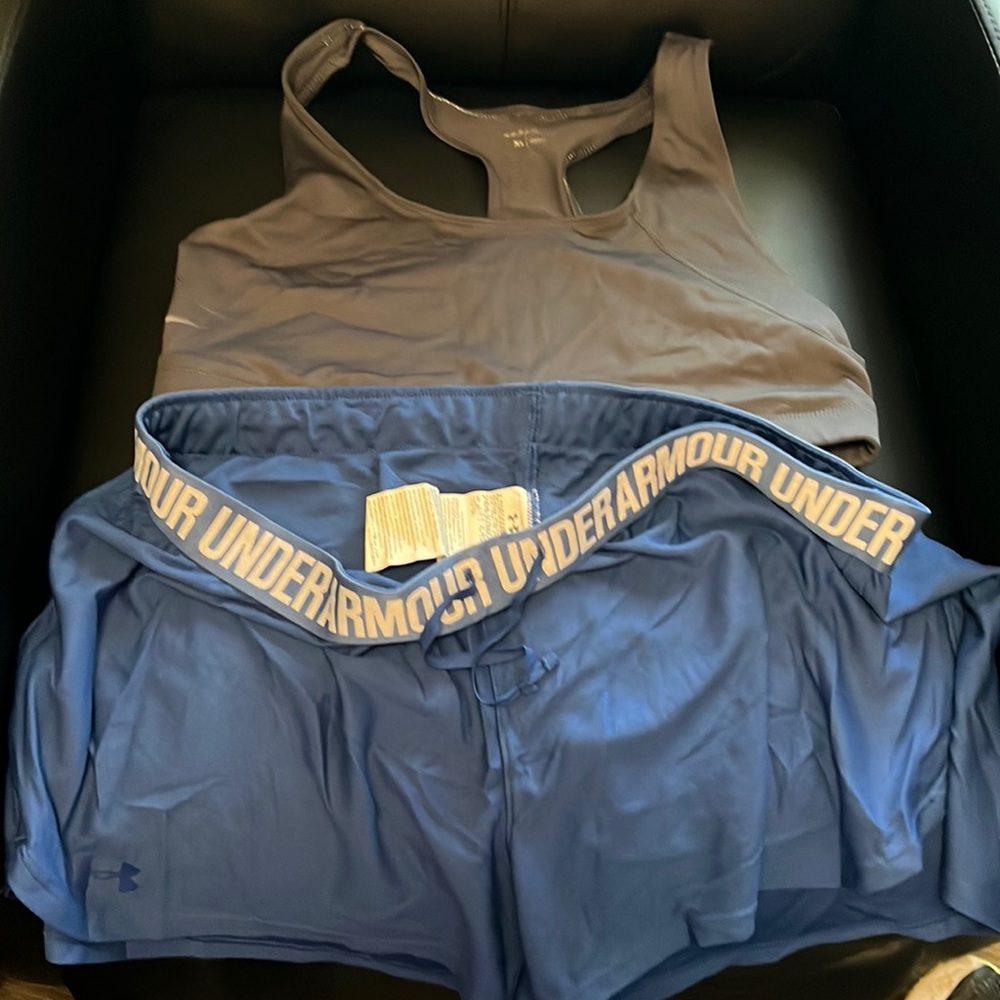 2 pieces- Under armour XL shorts/ BCG XL sports bra
